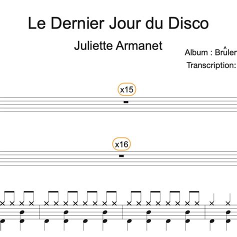 Le Dernier Jour Du Disco Juliette Armanet Partition Batterie La