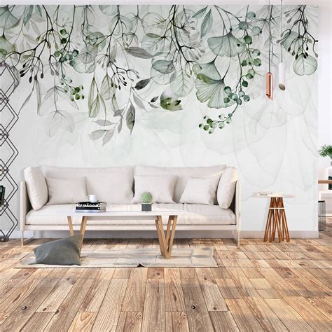 Liście Naturalne liście Kwiaty WŁÓKNINA FOTOTAPETA 3D SALON TAPETA