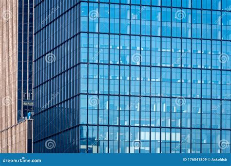 Glass Office Building Facade With Windows Texture Architecture Stock