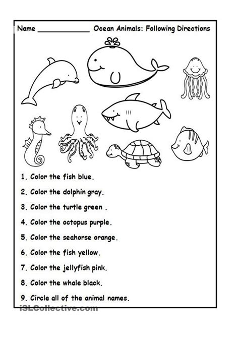 Free Printable Ocean Worksheets For Kindergarten 1 50 Use These