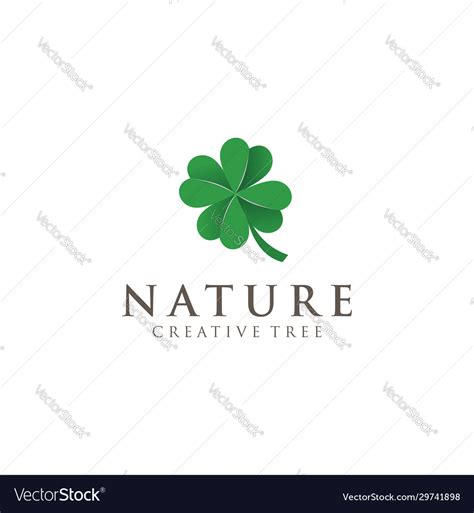 Four Leaf Clover Logo Design Shamrock Logo Vector Image