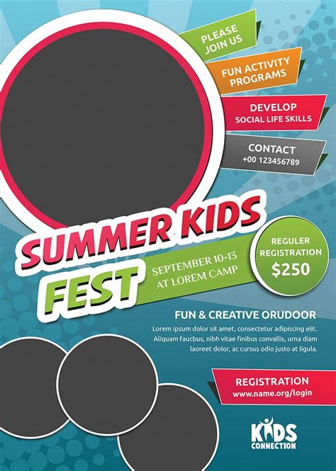 This Kids Summer Camp Flyer Template Can Be Used For Promote Your Kids