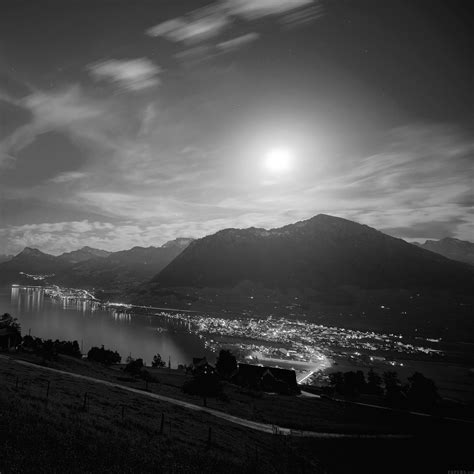 Freeios7 Mk93 Lake Mountain Dark Bw City Village Night Light Nature