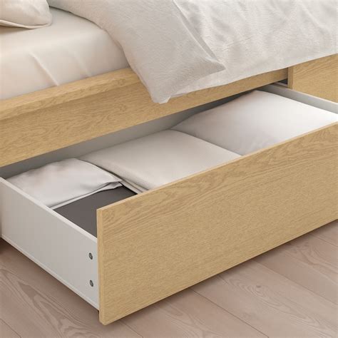 Malm Bed Storage Box For High Bed Frame White Stained Oak Veneer Full