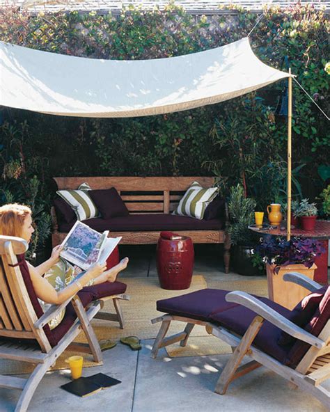 Outside canopy from the sun. A Slice of Shade: Creating Canopies | Martha Stewart