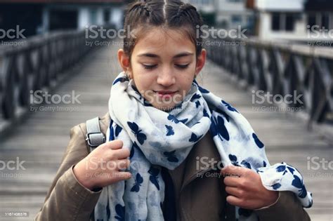 Girl Looking Down Stock Photo Download Image Now Adolescence