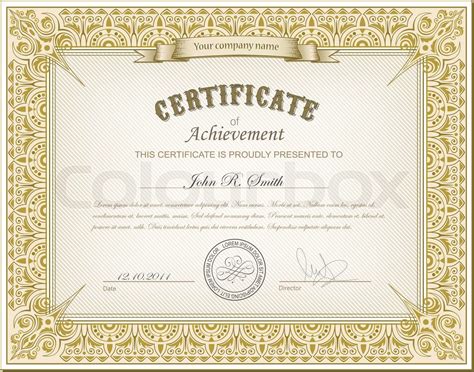 Certifikat Diplom Skabelon Stock Vektor Colourbox
