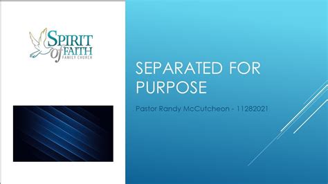 Pastor Randy Mccutcheon Separated For Purpose Youtube