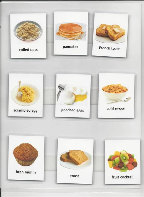 Visual Menu Example For Breakfast Laminated Menu Cards Anized