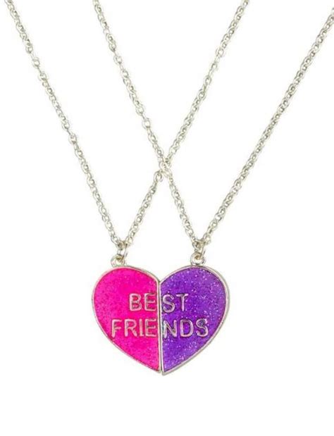 Bff Neon Magnetic Heart Necklaces Girls Jewelry Accessories Shop