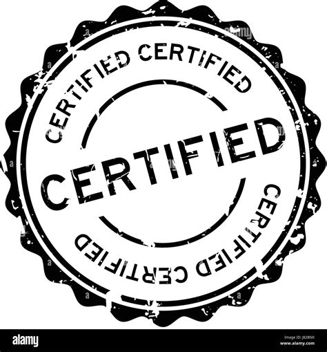 Grunge Black Certified Round Rubber Seal Stamp On White Background