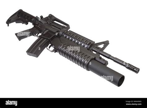 An M4a1 Sopmod Carbine Equipped With An M203 Grenade Launcher Stock