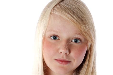 Beautiful Young Blonde Portrait Against White Background Girl Caucasian Youth Blonde Png