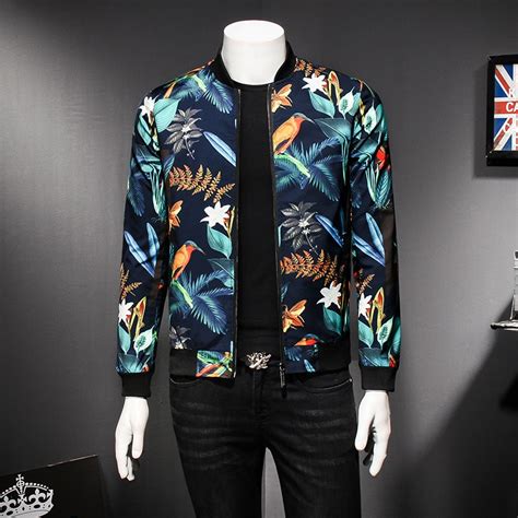 Linen & cotton clothing, bohemian styles clothing Floral Print Male Jacket Mens Pattern Jacket Classic ...