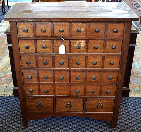 Antique apothecary bank of drawers vintage shop counter. APOTHECARY CHEST ''Mandalay'' by Drexel Heritage. Two(2)long