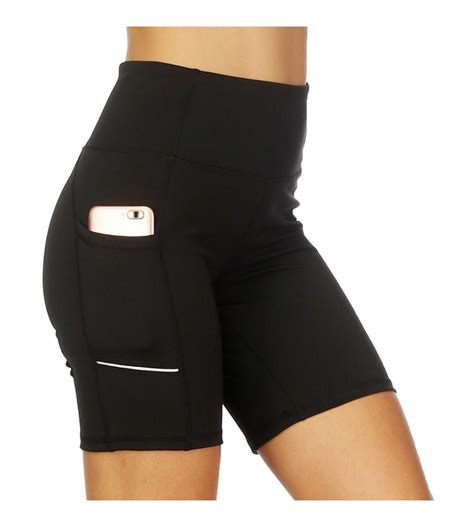 women s yoga shorts with pockets stretch tummy control workout athletic running bike shorts 05