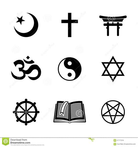 World Religion Symbols Set With Christian Stock Vector Illustration
