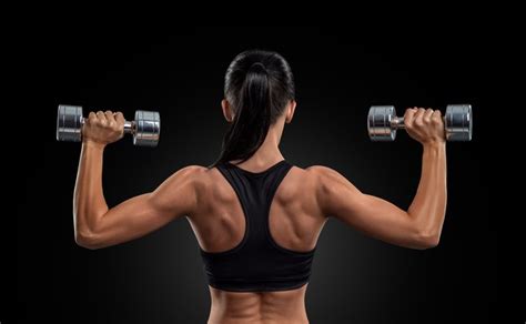 4k 5k 6k 7k Fitness Back View Human Back Hands Dumbbells Brunette Girl Hd Wallpaper