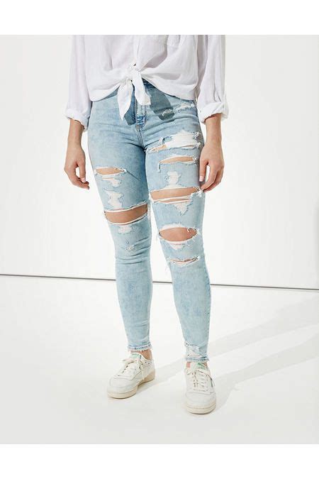 ae ne x t level curvy super high waisted jegging cute ripped jeans jeans outfit women ripped