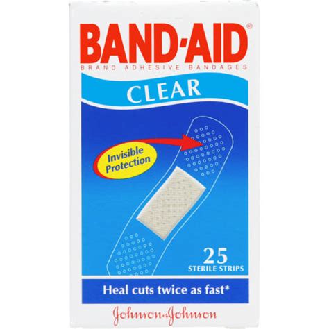 Band Aid Clear Strips Invisible Protection Pack Of 25 Strips Clicks