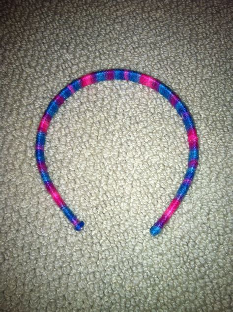 Plastic Dollar Tree Headband Wrapped W Yarn Periodically Use Hot Glue