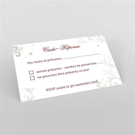 Commandez en ligne à partir de 5.5€ ttc. reponse pour une invitation a un mariage - Modele de ...