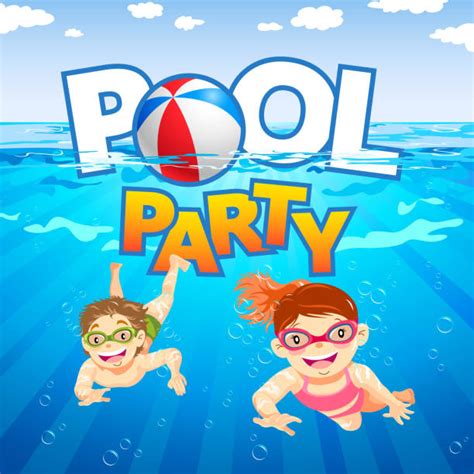 Pool Party Cartoon Clipart