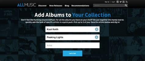 New Allmusic Feature Whats In Your Collection Support For