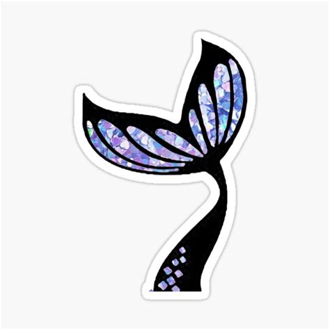 Mermaid Tail In Glitter Lavender Sticker By Swigalicious Redbubble