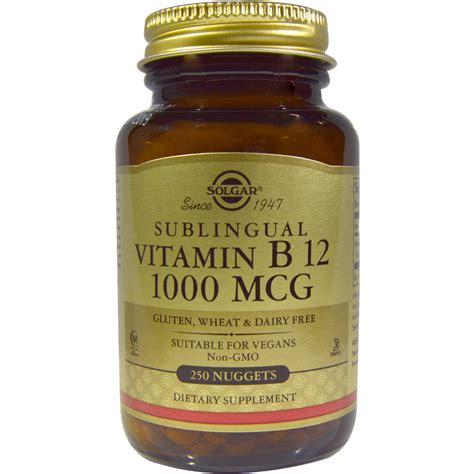 Solgar Vitamina B12 Sublingual 1000 Mcg 250 Comprimidos