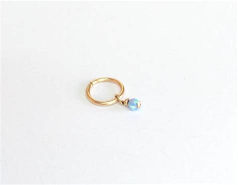 Belly Button Piercing Hoop With Opal Belly Ring Opal Belly Etsy