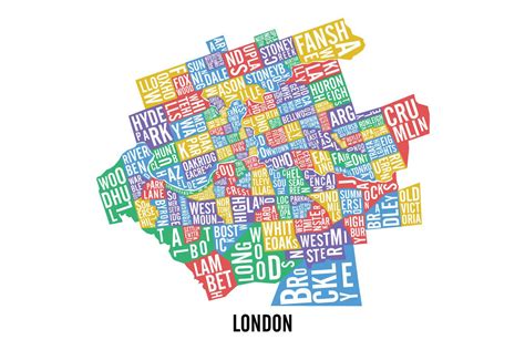 London Ontario Neighbourhoods Map London Art London Etsy Canada