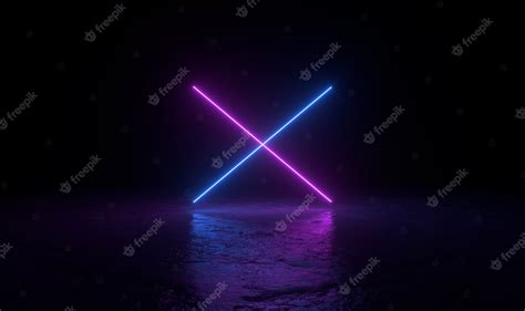 Premium Photo 3d Abstract Background Render Two Pink And Blue Neons