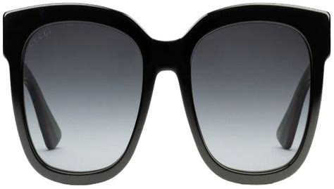 gucci black square glitter acetate sunglasses gg0034s 002 54