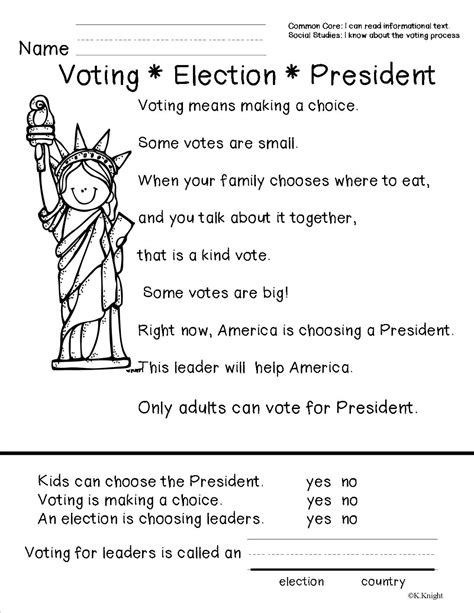 Free Printable Presidential Election Worksheets

