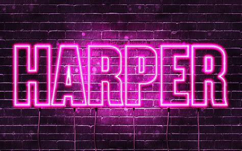 Harper With Names Female Names Harper Name Purple Neon Lights