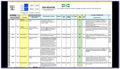 Project Risk Register Template Excel Project Risk Management Plan