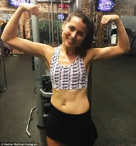 the bachelor s heather maltman flaunts her toned tummy and biceps during gym session daily