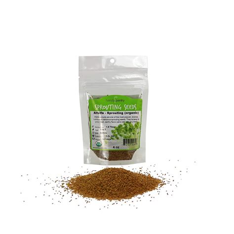 4 Oz Pouch Organic Alfalfa Sprouting Seed 4 Oz Handy Pantry Brand