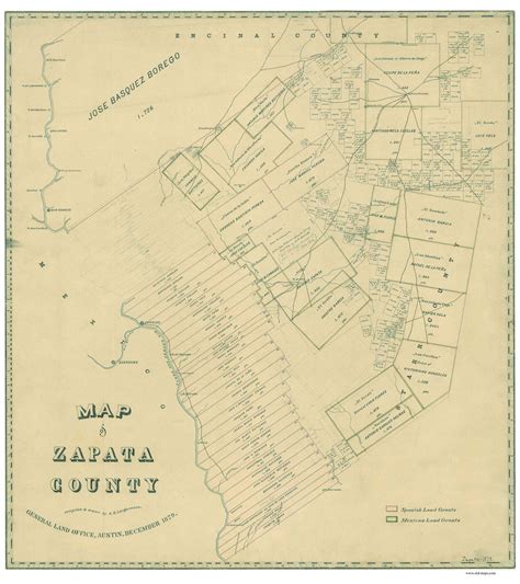Zapata County Texas 1879 - Old Map Reprint - OLD MAPS