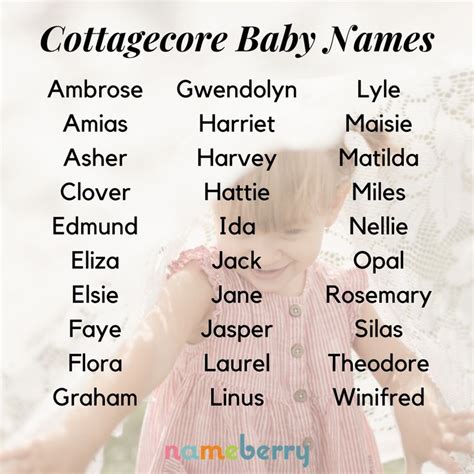 Cottagecore Baby Names Turn Back The Clock Baby Names Cool Baby Names
