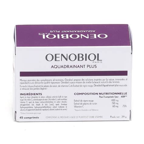 Oenobiol Aquadrainant Plus Comprimés Jambes Légères Vigne Rouge