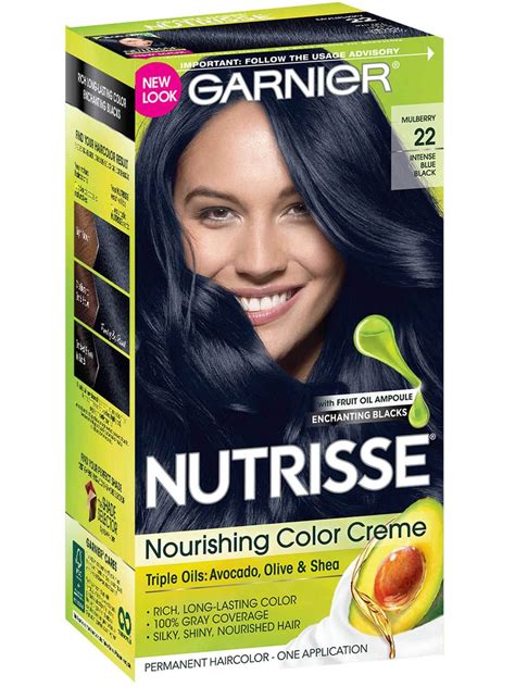 Another cool color blend to try is blue, black and purple. Nourishing Color Creme 22 - Intense Blue Black Hair Color ...