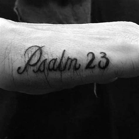 This verse is very often used in memorial tattoos for family members or children. 40 Psalm 23 Tattoo Designs For Men - Bible Verse Ink Ideas