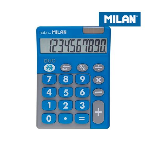 Blister Calculadora Duo Digitos Azul Teclas Grandes Milan