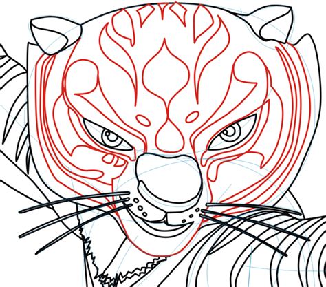 How To Draw Master Tigress From Kung Fu Panda 1 And 2 With Easy Lesson