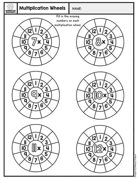 Multiplication Wheels In 2020 Multiplication Facts Worksheets How To