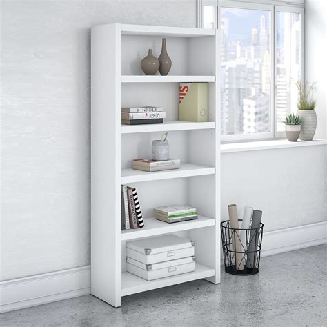 5 Shelf Bookcase In Pure White By Bush