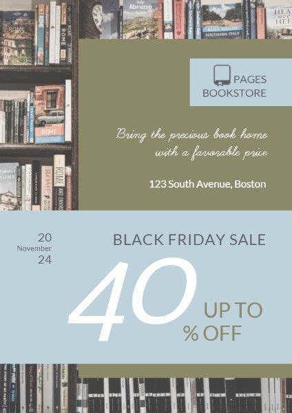 Bookstores Black Friday Sale Flyer Template And Ideas For Design Fotor