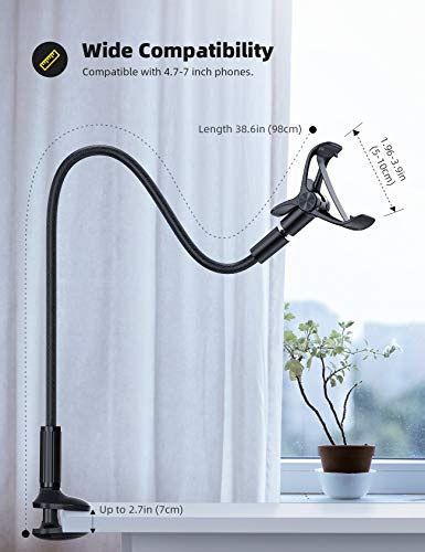 Lamicall Gooseneck Phone Holder For Bed Overall Length 386in